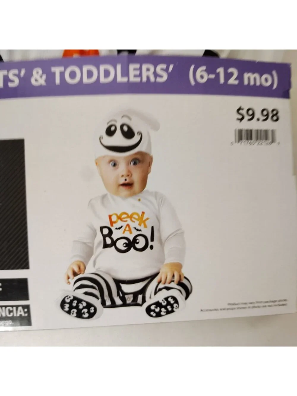Infants and Toddlers 6-12 Mo Giggly Ghost Halloween Costume Jumpsuit only